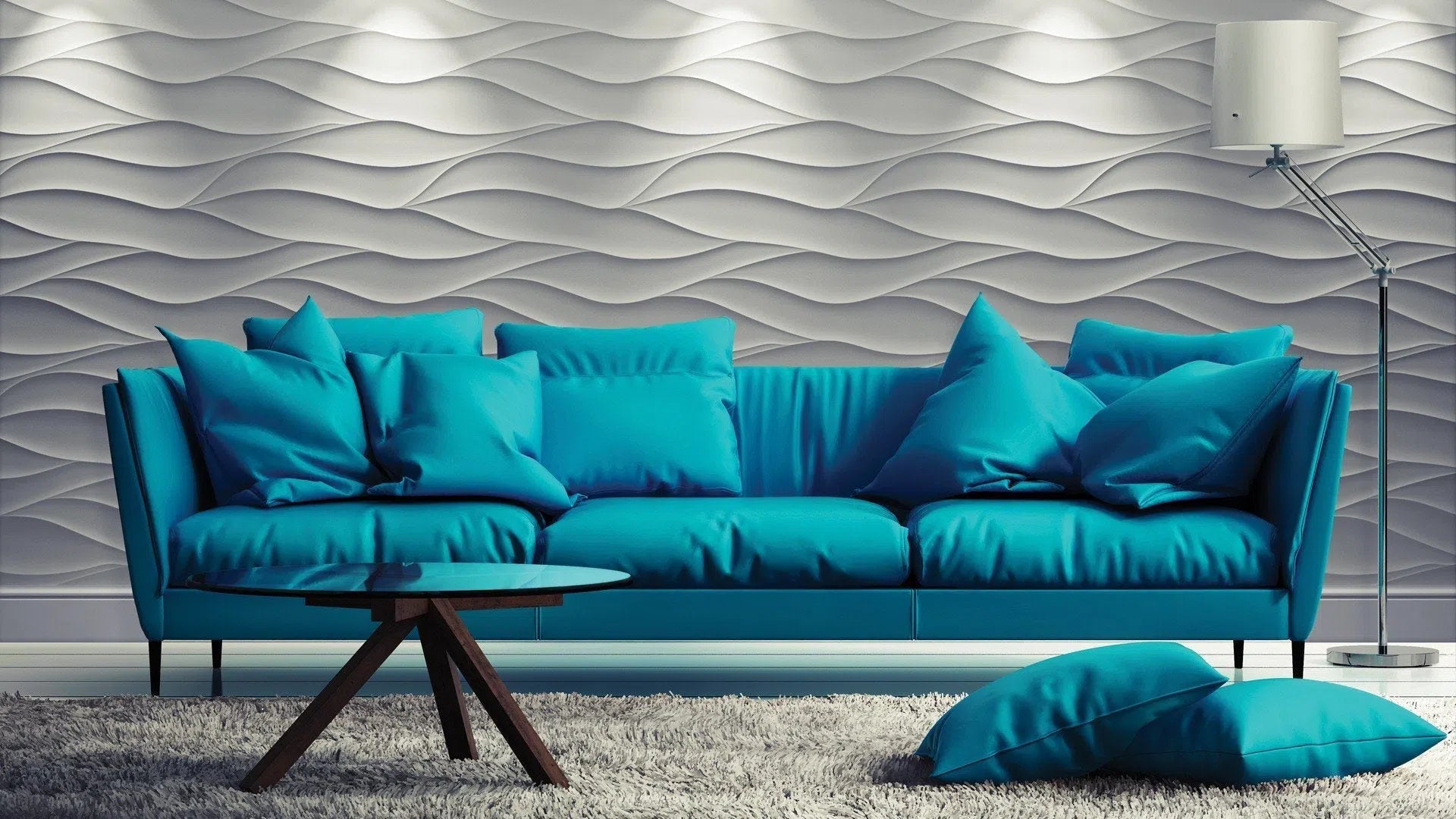 3D Gypsum Wall Panels - SAND STORM - Gypsum Panels in modern living room  | DecorMania UK